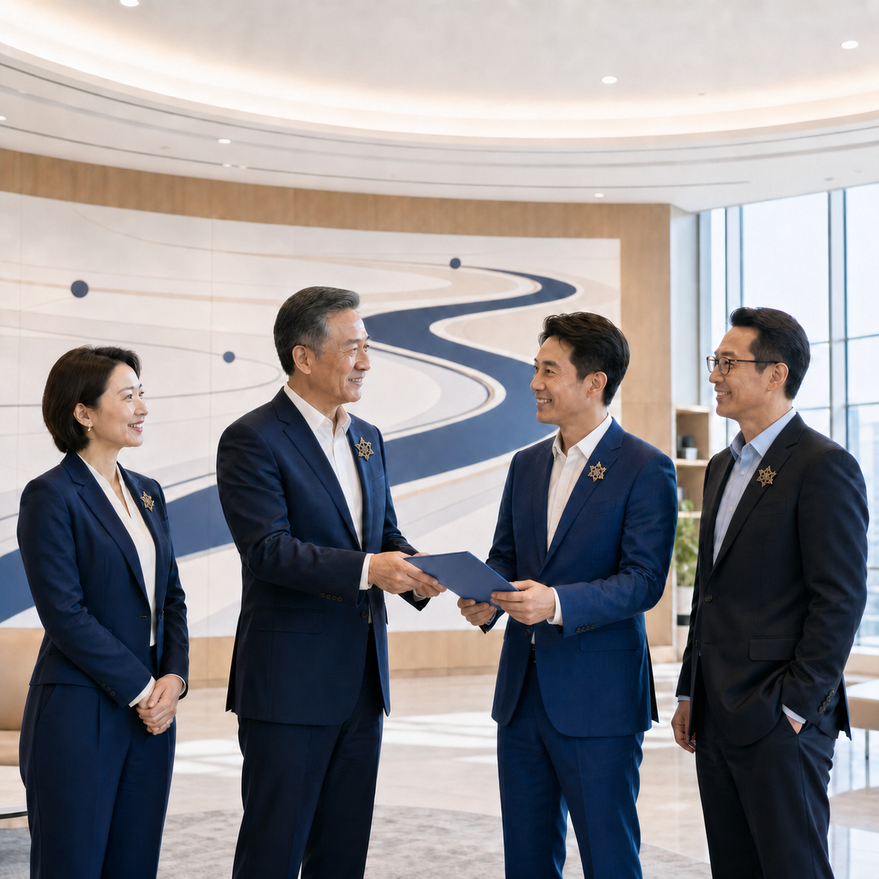 佩戴领袖级徽章的成熟导师培养佩戴领军级徽章的领导者